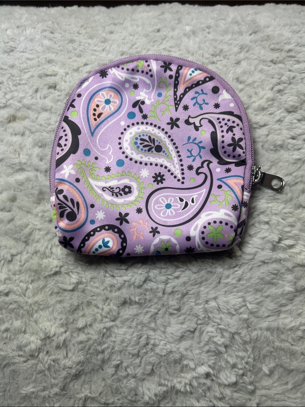 Purple Paisley Zip Pouch